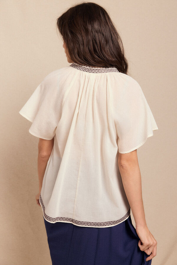 Slowlove Blusa con bordados Blanco