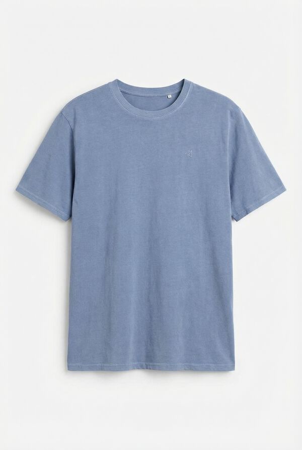 OOTO Camiseta b&aacute;sica lavada Azul