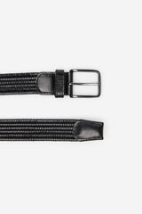 Cortefiel Cintur&oacute;n trenzado el&aacute;stico Negro