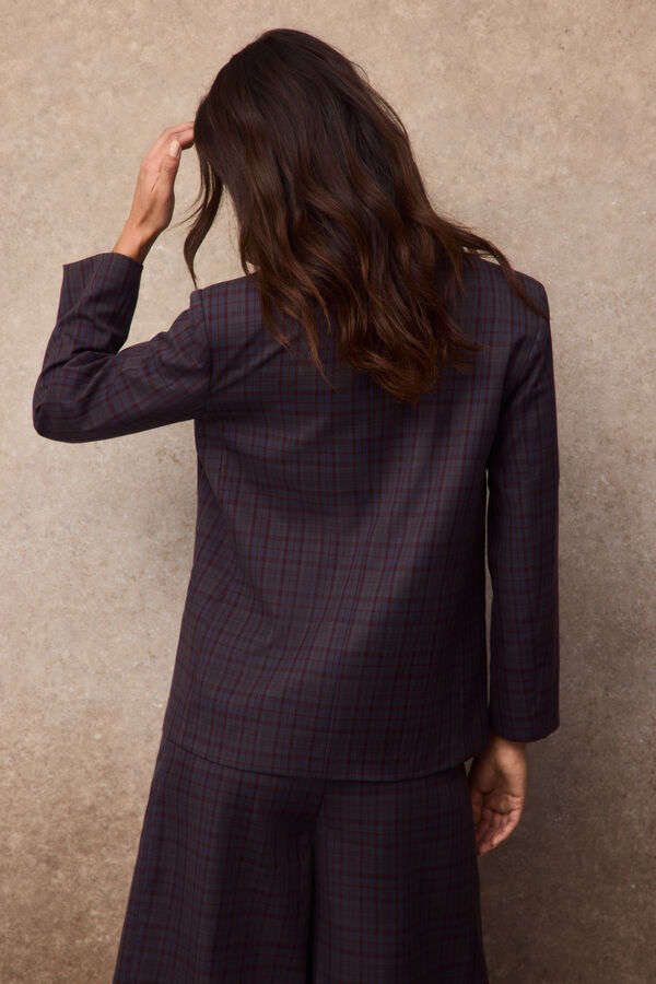 Slowlove Blazer a cuadros Estampado marr&oacute;n