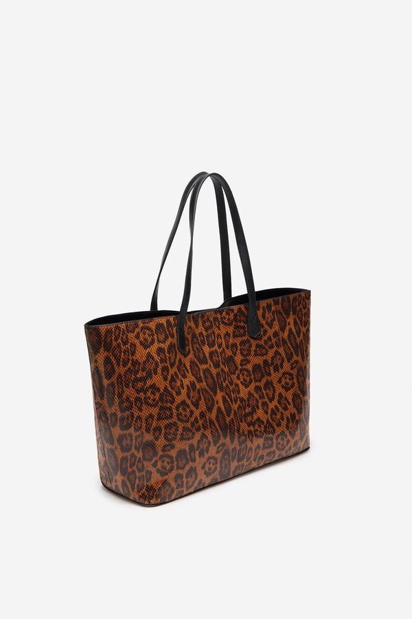 Cortefiel Bolsa shopper estampado de leopardo Estampado marr&oacute;n