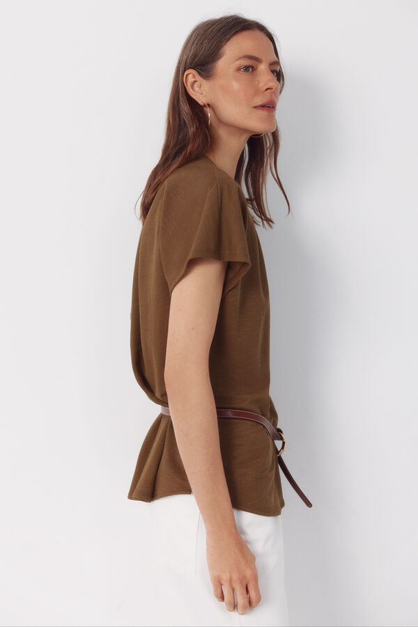 Cortefiel Blusa c&oacute;moda Kaki