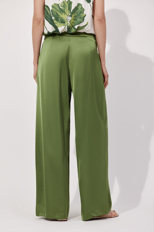 Cortefiel Pantal&oacute;n palazzo con pinzas Verde