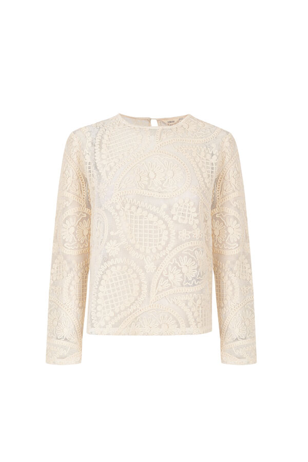 Slowlove Top de crochet floral Blanco