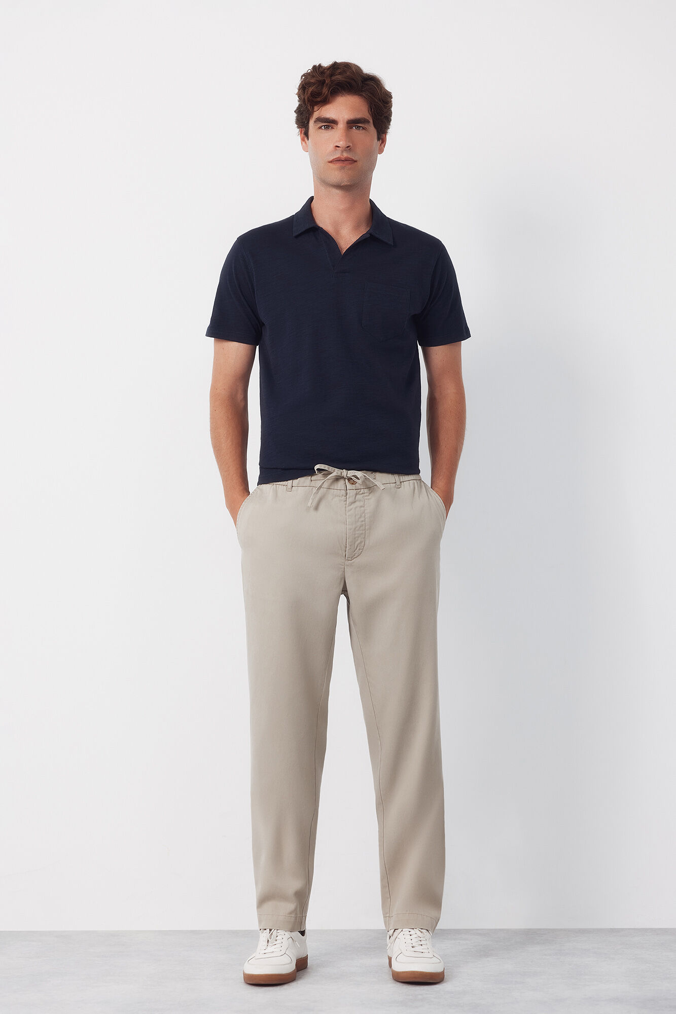 Cortefiel Pantal&oacute;n chino algod&oacute;n tencel tapered
