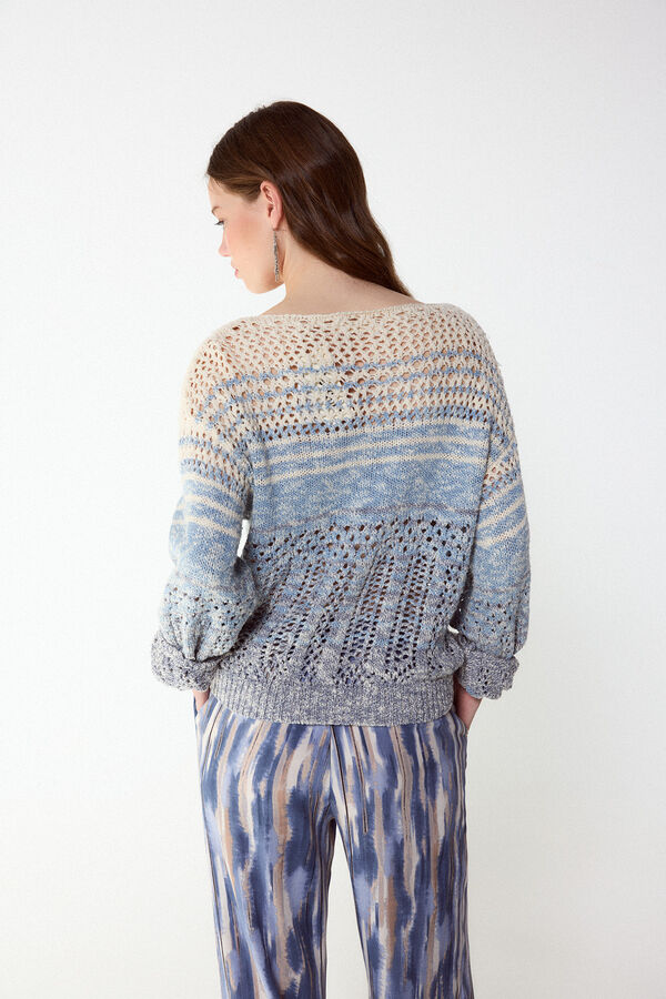 Slowlove Su&eacute;ter de punto con efecto degradado Azul