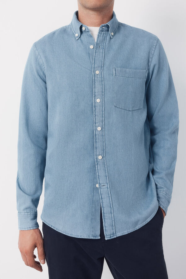 Cortefiel Camisa denim Azul