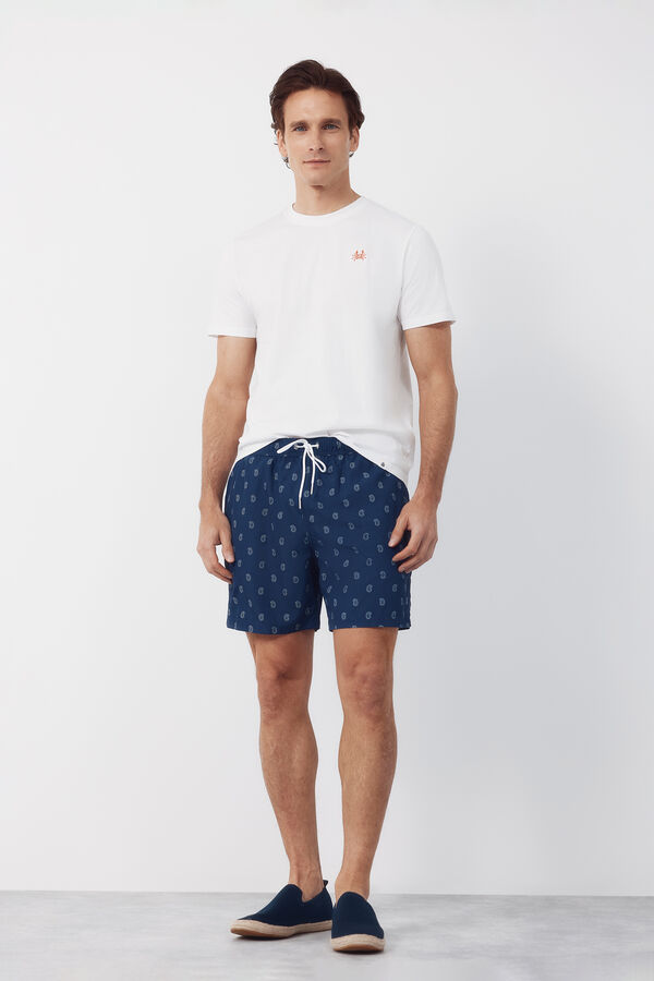 Cortefiel Camiseta bordado Blanco