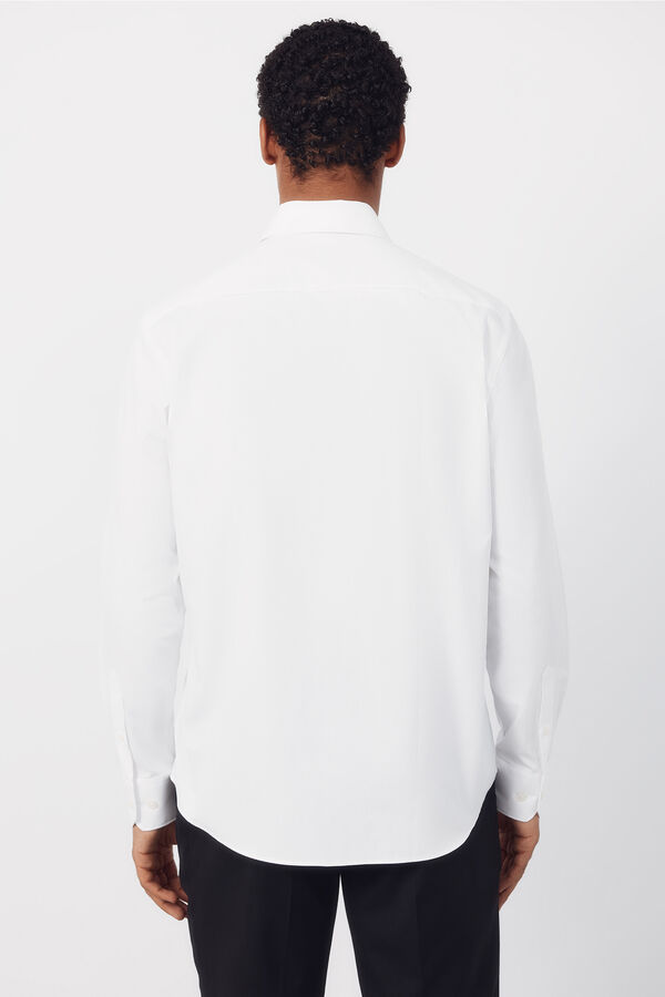 Cortefiel Camisa vestir lisa f&aacute;cil plancha Blanco