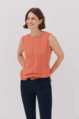 Cortefiel Top sin mangas de crochet Coral