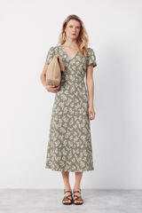 Cortefiel Vestido de estructura estampado Estampado verde