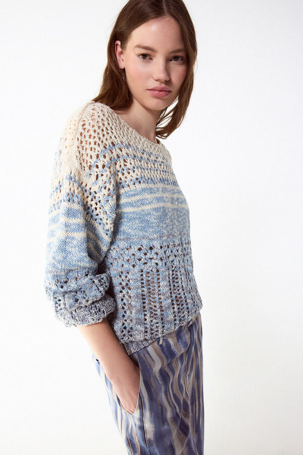 Slowlove Su&eacute;ter de punto con efecto degradado Azul