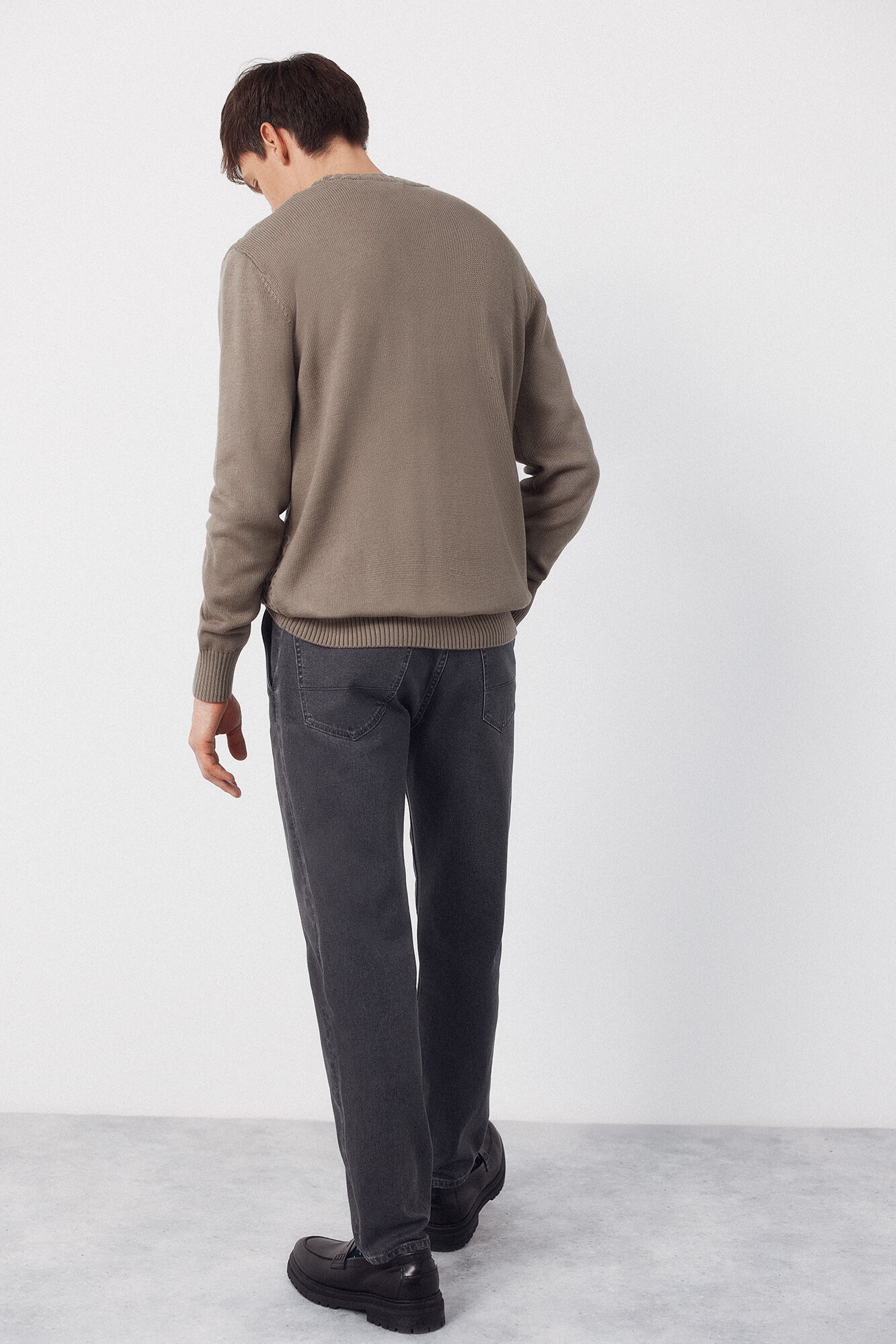 Cortefiel Jersey punto estructura cables cuello redondo