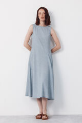 Cortefiel Vestido de estructura vichy Azul