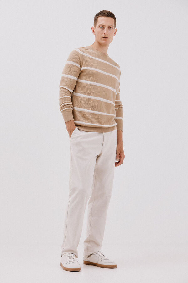 Cortefiel Su&eacute;ter tejido fino Beige