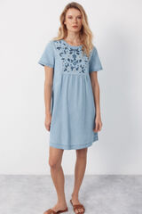 Cortefiel Vestido con bordados Azul oscuro