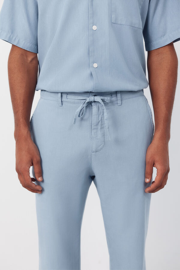 Cortefiel Pantal&oacute;n con gomas y cordones regular Azul