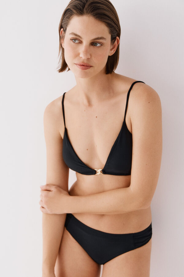 Cortefiel Top negro con cadena Negro