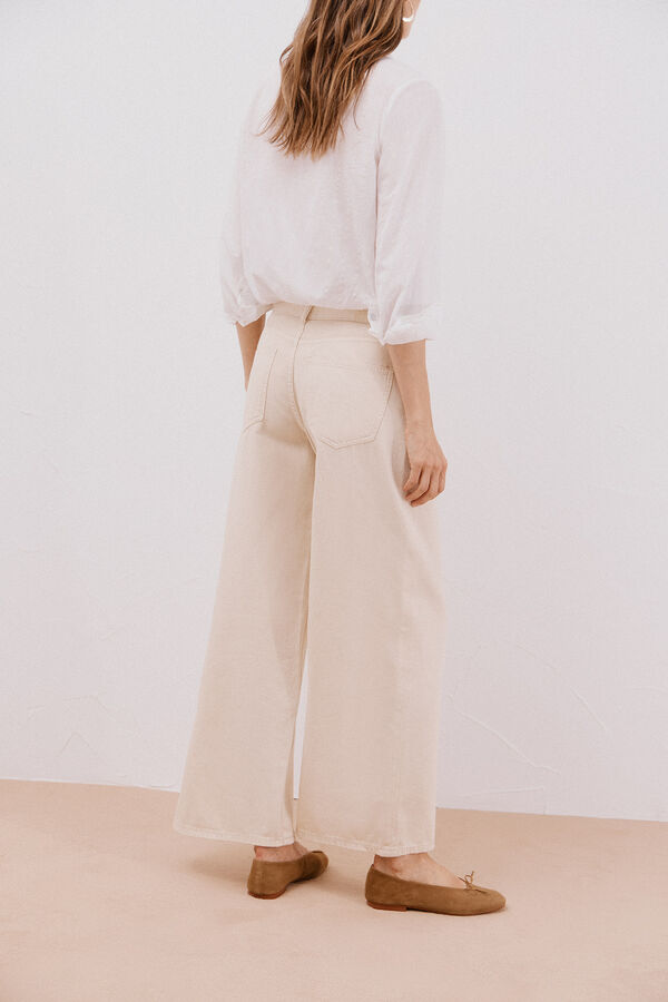 Cortefiel Jeans long palazzo  Marfil
