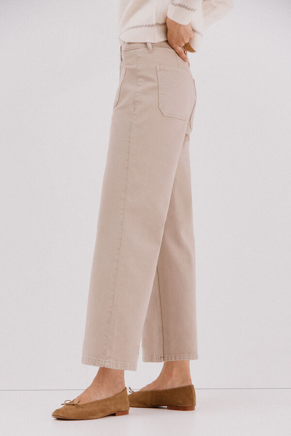 Cortefiel Pantalones marine bolsillos Beige