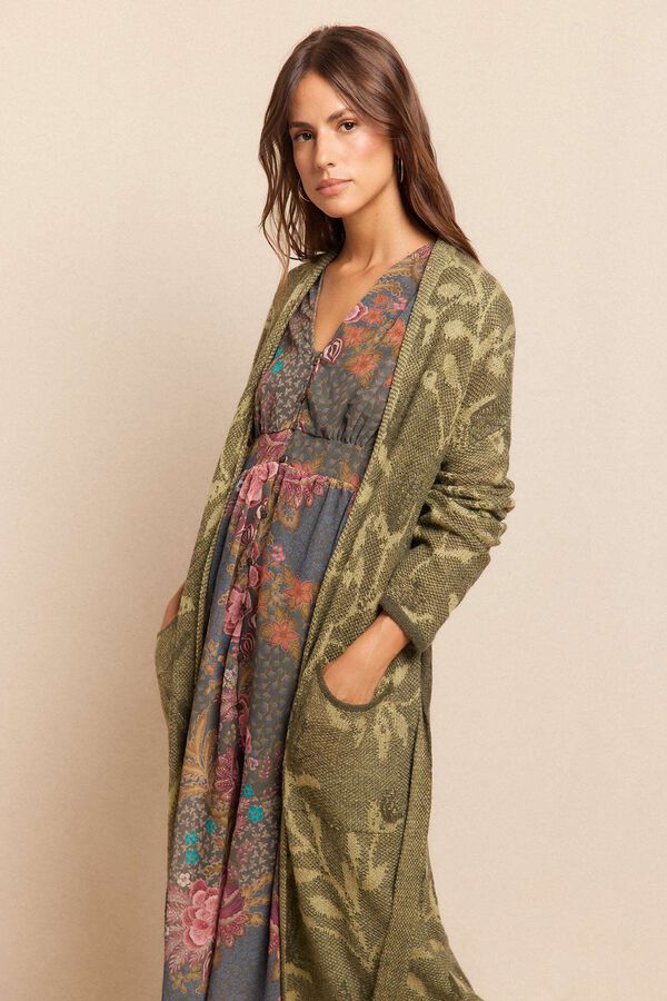 Slowlove Chamarra larga jacquard Verde