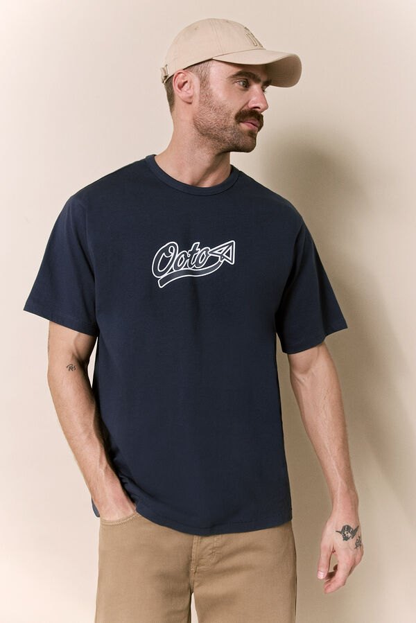 OOTO Camiseta lavada manga corta Azul