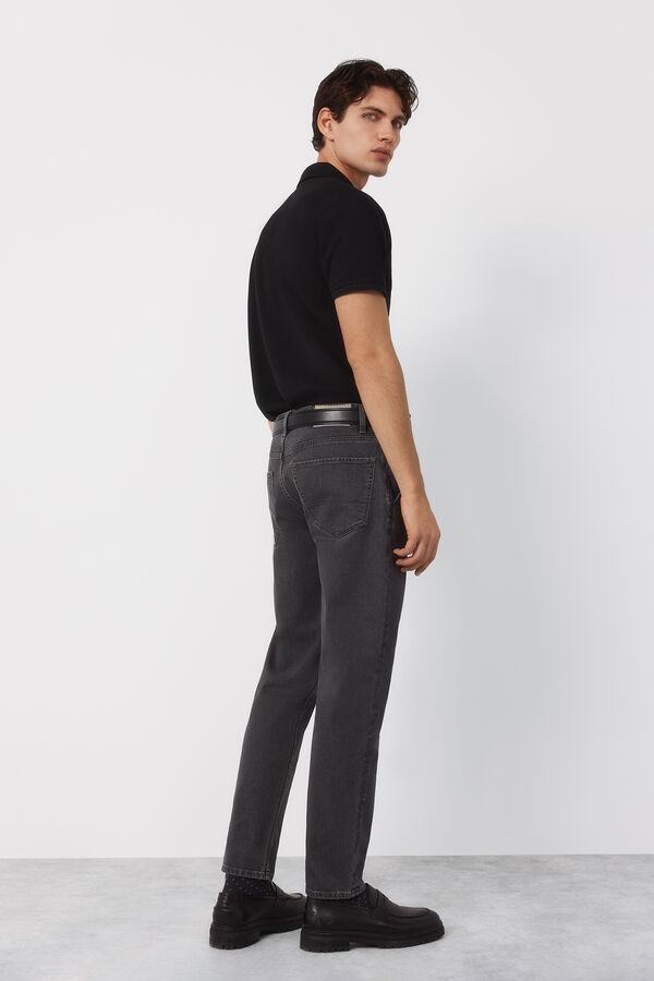 Cortefiel Polo b&aacute;sico piqu&eacute; slim Negro