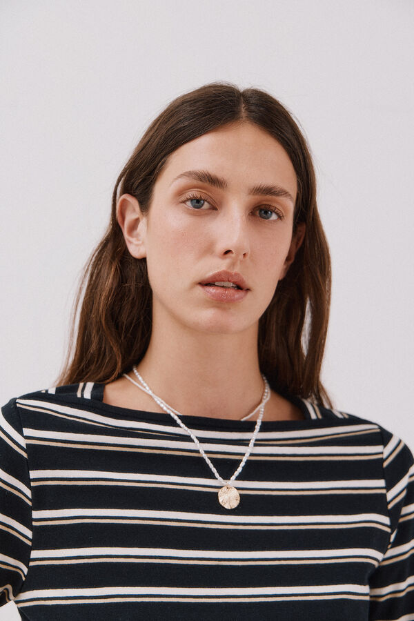 Cortefiel Playera de algod&oacute;n Estampado gris