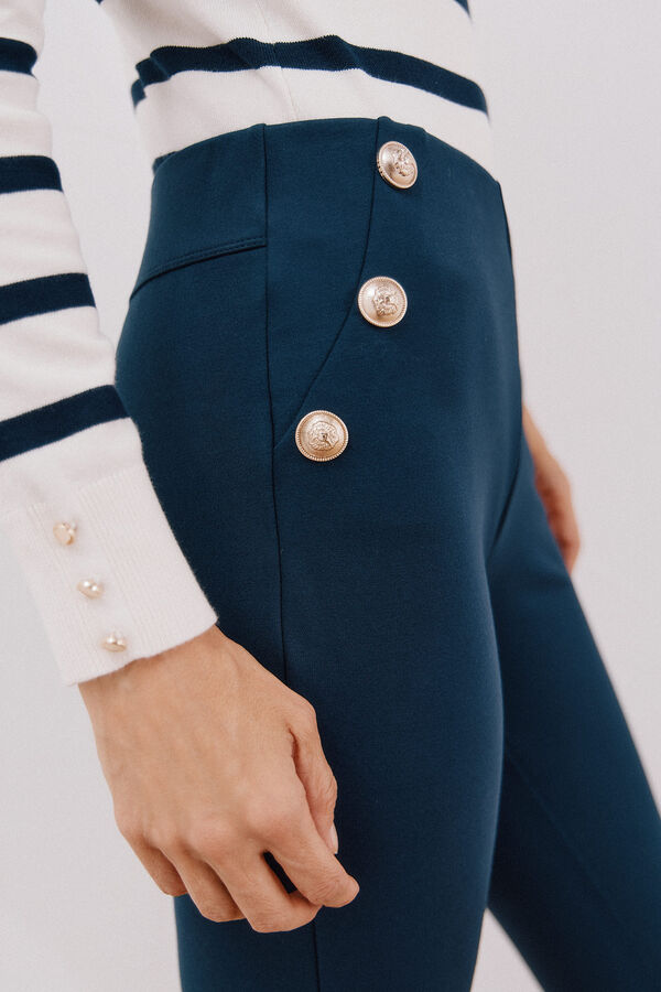 Cortefiel Legging de mujer de tejido Azul marino