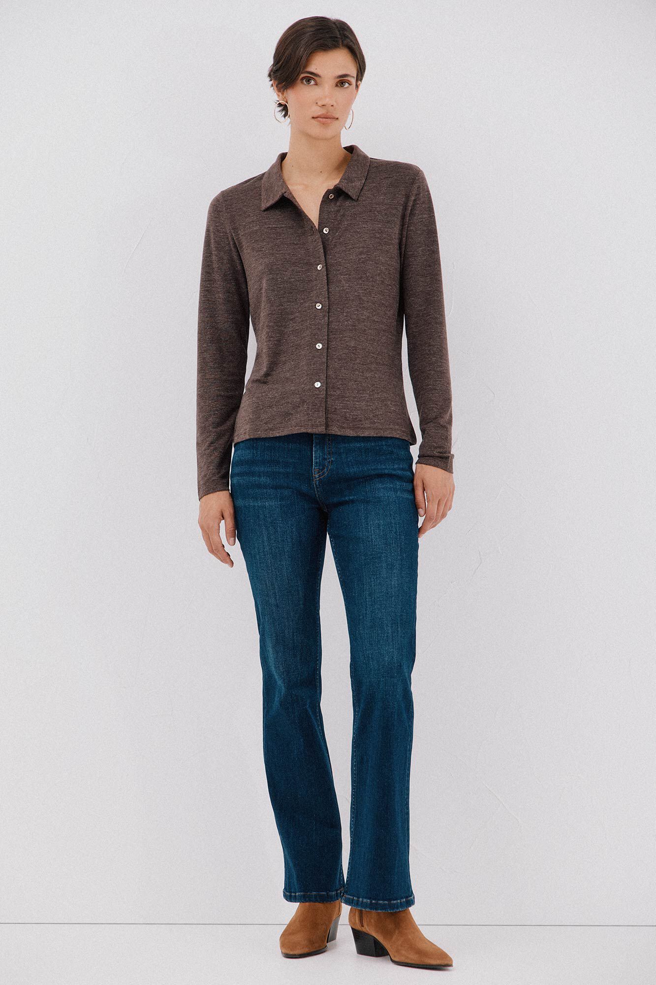 Cortefiel Camisa el&aacute;stica botones