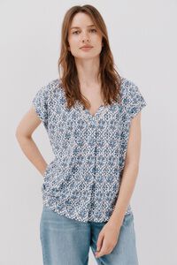 Cortefiel Playera pico con detalle puntilla