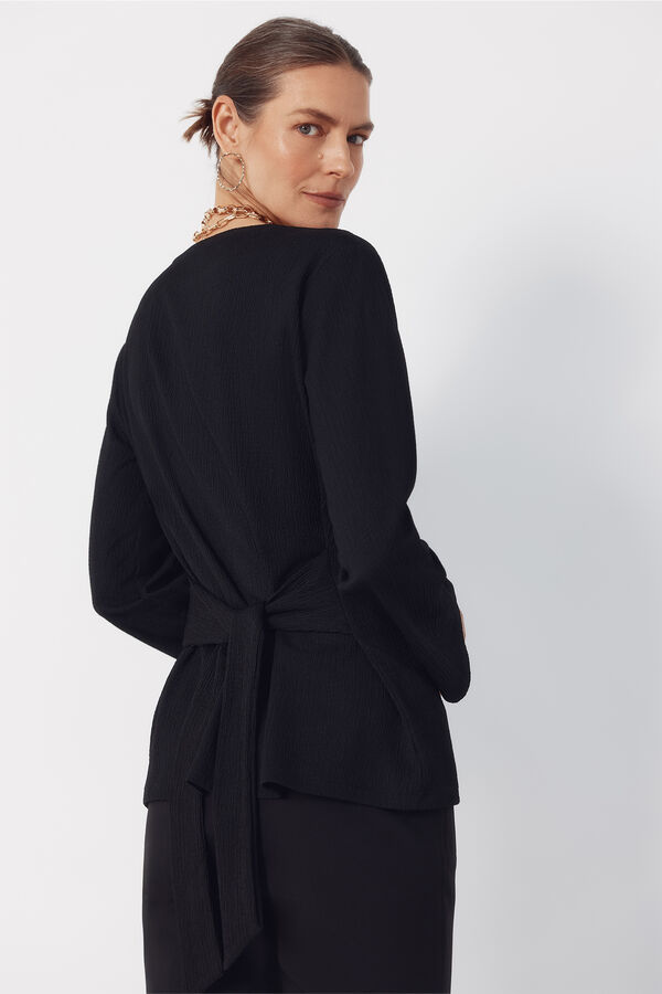 Cortefiel Top con nudo delantero Negro