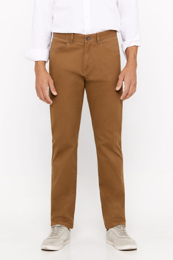 Cortefiel Pantal&oacute;n 5 bolsillos slim fit Marr&oacute;n
