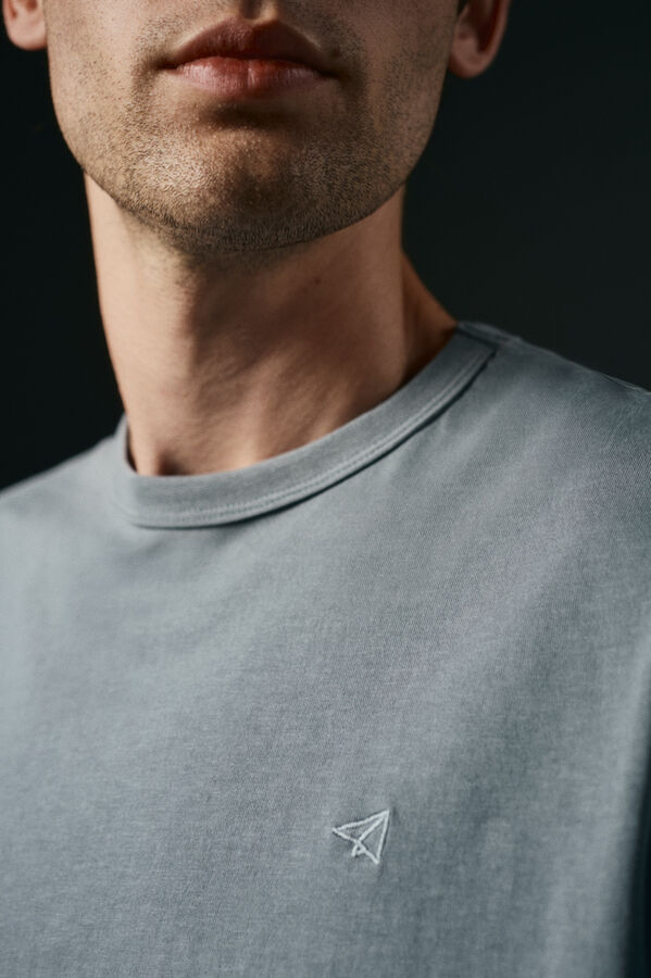 OOTO Camiseta b&aacute;sica con bordado avi&oacute;n Azul