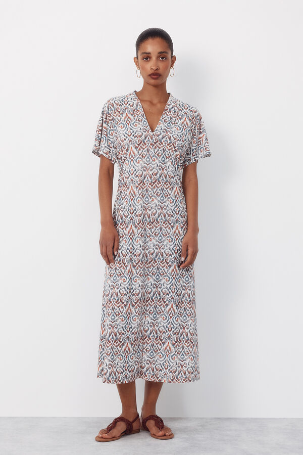 Cortefiel Vestido estampado Multicolor