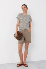 Cortefiel Playera de rayas Kaki