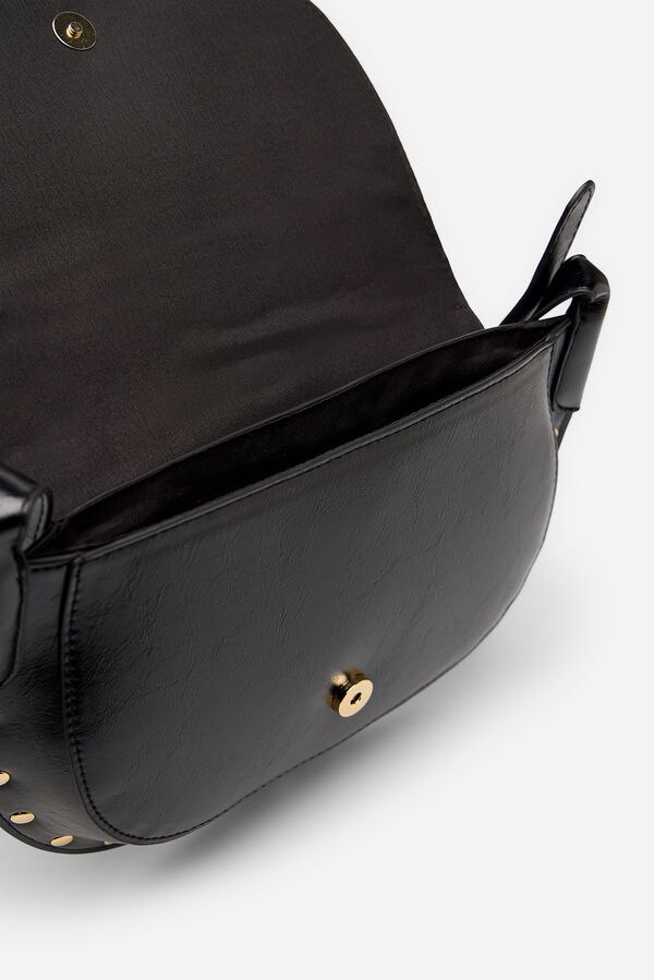 Cortefiel Bandolera de solapa tacahs Negro