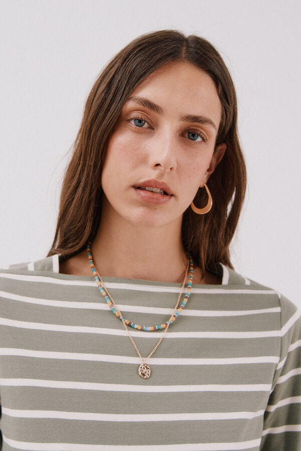 Cortefiel Playera de algod&oacute;n Estampado verde