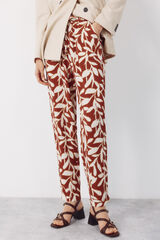 Cortefiel Pantal&oacute;n fluido con textura Estampado marr&oacute;n