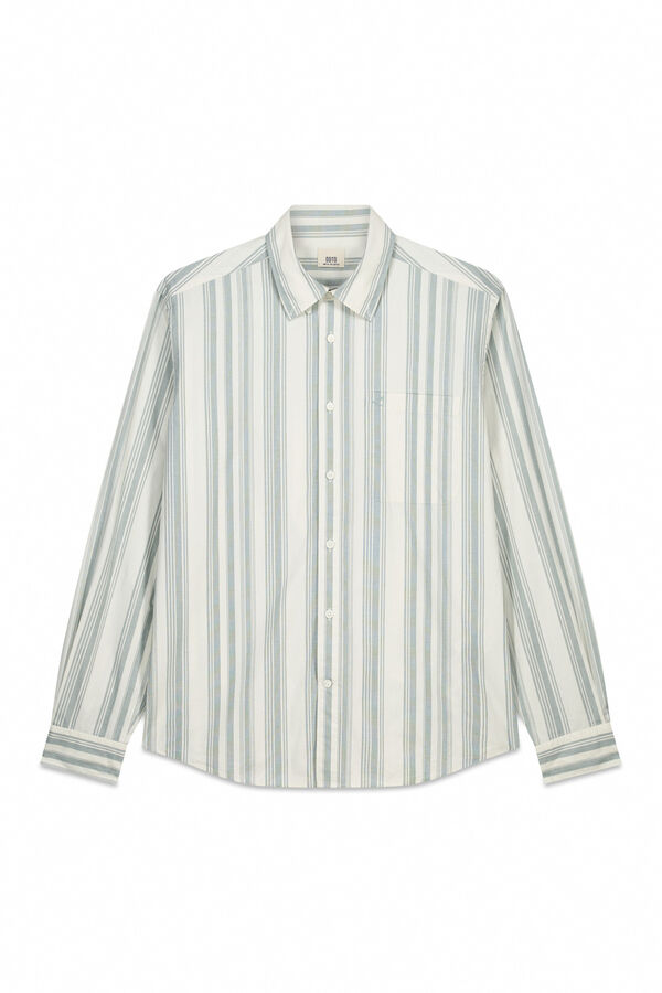 OOTO Camisa rayas popel&iacute;n manga larga Verde