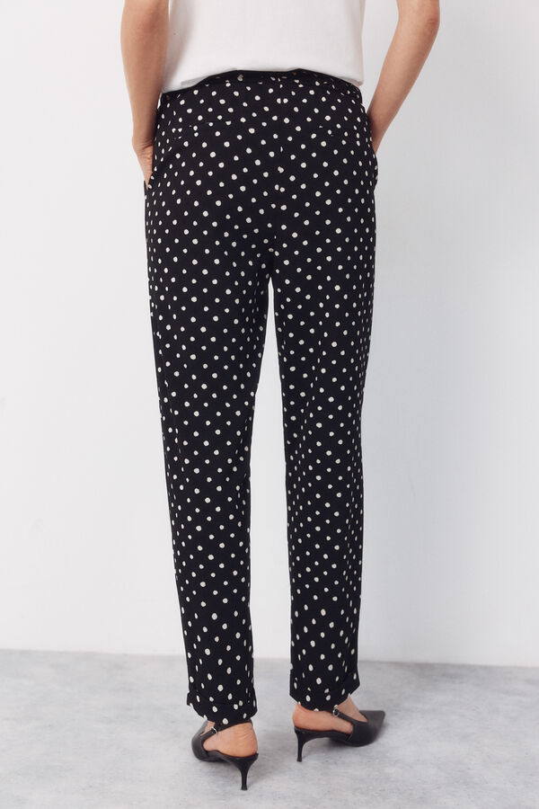 Cortefiel Pantal&oacute;n fluido con textura Estampado blanco