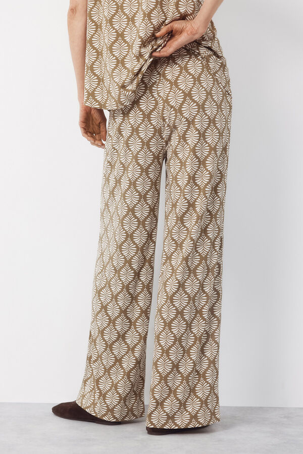 Cortefiel Pantal&oacute;n de tejido Estampado verde
