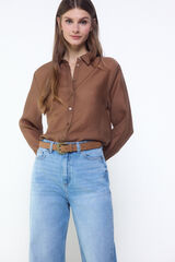 Slowlove Camisa de organza Marr&oacute;n