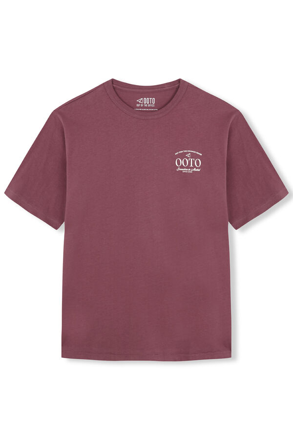 OOTO Camiseta gr&aacute;fica lavada Vino