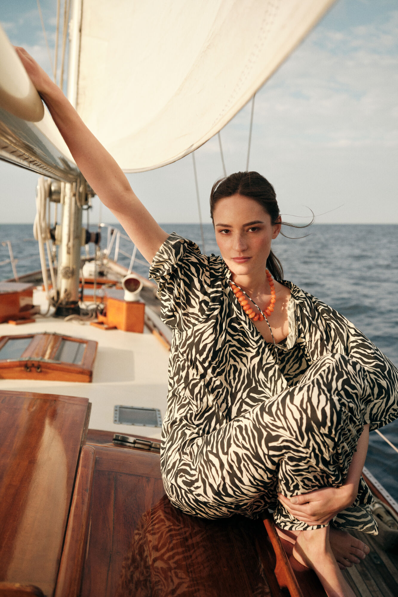 Cortefiel Caft&aacute;n largo estampado