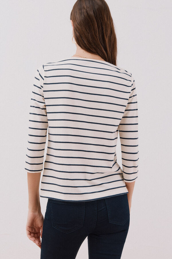 Cortefiel Playera de algod&oacute;n Estampado azul