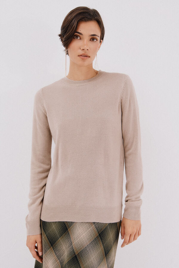 Cortefiel Su&eacute;ter tacto suave Beige