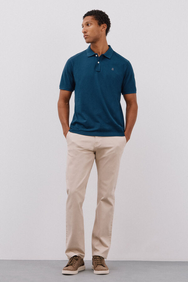 Cortefiel Polo b&aacute;sico de piqu&eacute; Azul oscuro