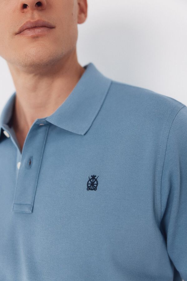 Cortefiel Polo b&aacute;sico piqu&eacute; Azul