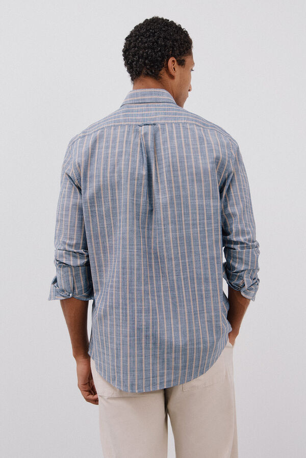 Cortefiel Camisa de rayas flam&eacute; Azul marino